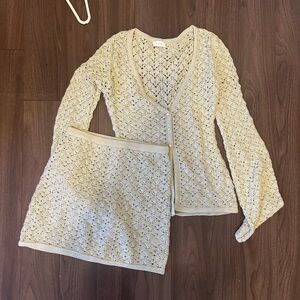 Meshki Knit Skirt and Sweater Set